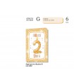 Biglietto CROMO COMPLEANNO BAMBINI 2 ANNI CON GLITTER E INTERNO A COLORI CONF. 6 PZ.