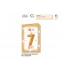 Biglietto CROMO COMPLEANNO BAMBINI 7 ANNI CON GLITTER E INTERNO A COLORI CONF. 6 PZ.