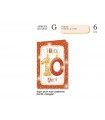 Biglietto CROMO COMPLEANNO BAMBINI 10 ANNI CON GLITTER E INTERNO A COLORI CONF. 6 PZ.