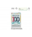 Biglietto CROMO COMPLEANNO 100 ANNI CON RILIEVO E INTERNO A  COLORICONF. 6 PZ.