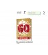 Biglietto CROMO COMPLEANNO 60 ANNI CON RILIEVO E INTERNO A  COLORICONF. 6 PZ.