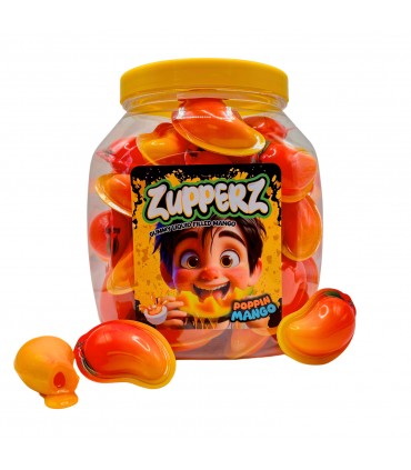 CARAMELLE GOMMOSE ZUPPERZ MANGO  RIPIENE DI GEL AL MANGO CONFEZIONATE SINGOLARMENTE EXPO. 50 PZ. DA 18 GR.