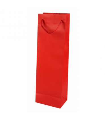 Buste carta Opaca Portabottiglie  Mis. 12x9x39 manico in corda colorato conf. 12 pz. ass. in 6 colori 