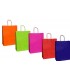 Buste Carta Kraft con manico in cordino Misura 26x34 conf. 25 pz. assortite con 5 colori