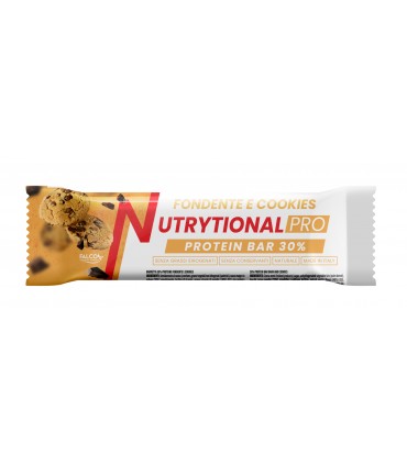 BARRETTA PROTEICA NUTRYTIONAL PRO fondente e cookies 30% PROTEINE senza grassi idrogenati 40G CONF. 24 PZ.