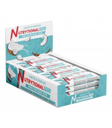 BARRETTA PROTEICA NUTRYTIONAL PRO LATTE E cocco 30% PROTEINE senza grassi idrogenati 40G CONF. 24 PZ.