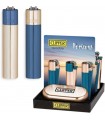Accendino Clipper Large in Metallo BLUE&SILVER Expo da 12 pz. ASSORTITI