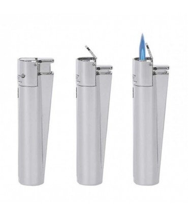 Accendino Clipper Large in Metallo JET FLAME SILVER Expo da 12 pz. ASSORTITI