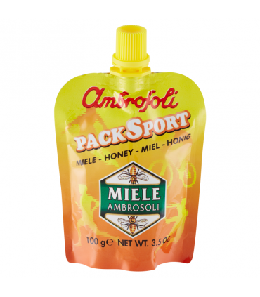 AMBROSOLI ESPOSITORE DA BANCO PACK SPORT MIELE DI FIORI IN BUSTINE MONOUSO DA 100GR CONF.18PZ