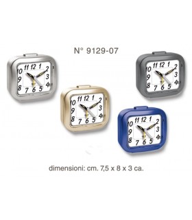 SVEGLIA IN PLASTICA CON MOVIMENTO SILENZIOSO E LUCE COLORI ASSORTITI