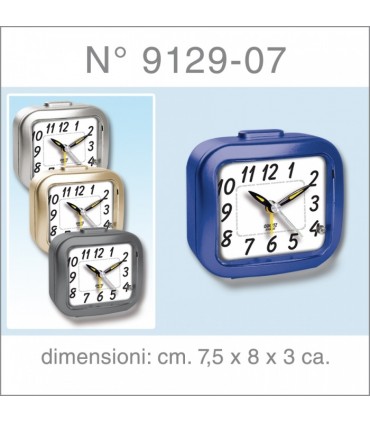 SVEGLIA IN PLASTICA CON MOVIMENTO SILENZIOSO E LUCE COLORI ASSORTITI