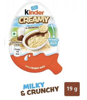 kINDER CREAMY CON CREMA AL LATTE E RISO SOFFIATO DA19G CONF. 24 PZ.