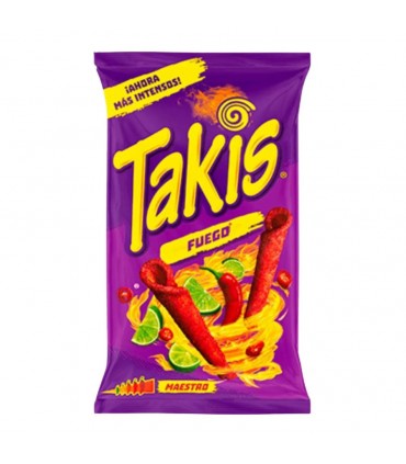 PATATINE TAKIS FUEGO LE PIU ESTREME SUL MERCATO GUSTO FORMAGGIO PICCANTE BUSTA DA 55GR CONF.10PZ