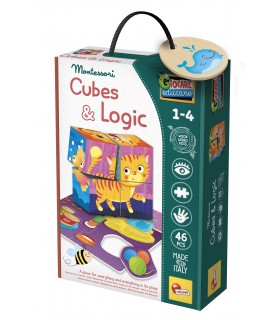 MONTESSORI BABY WOOD CUBES AND LOGIC 2 IN 1 -1-4 LISCIANI GIOCHI