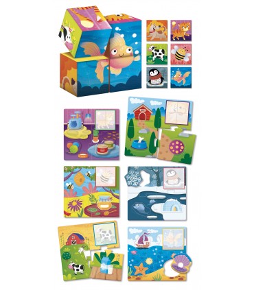 MONTESSORI BABY WOOD CUBES AND LOGIC 2 IN 1 -1-4 LISCIANI GIOCHI