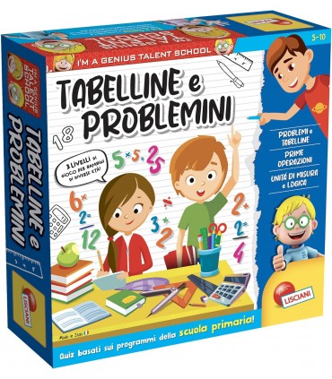 I'M A GENIUS TABELLINE E PROBLEMINI QUIZ BASATI SUI PROGRAMMI DELLA SCUOLA PRIMARIA 5-10 LISCIANI GIOCHI