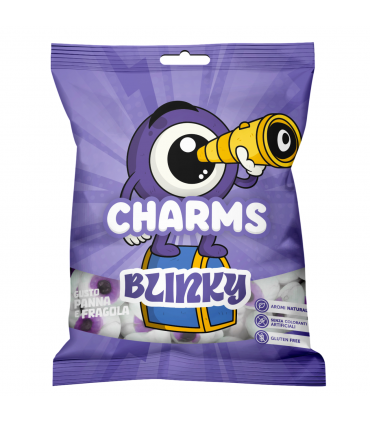 CARAMELLE GOMMOSE RAVAZZI CHARMS BLINKY GLUTEN FREE AL GUSTO PANNA E FRAGOLA BUSTINA 80g