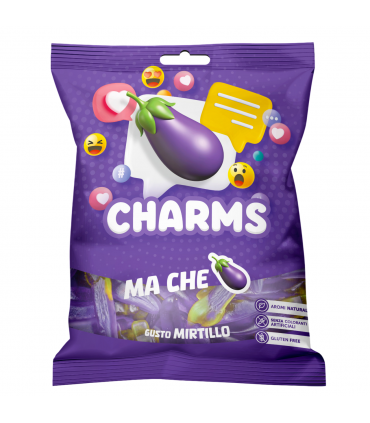 CARAMELLE GOMMOSE RAVAZZI CHARMS MELANZANA GLUTEN FREE  AL GUSTO MIRTILLO BUSTINA 80g