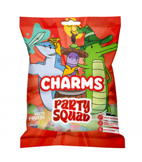 CARAMELLE GOMMOSE RAVAZZI CHARMS PARTY SQUAD SUGAR GLUTEN FREE  AL GUSTO FRUTTA BUSTINA 80g