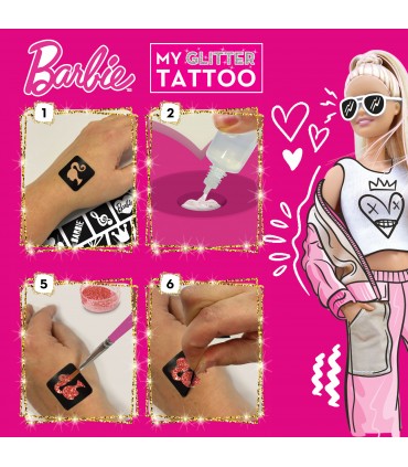 Barbie My GLITTER TATTOO Fai risplendere la tua creatività con i glitter +5 LISCIANI GIOCHI
