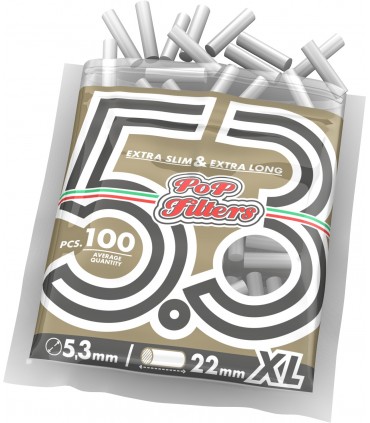 filtri Pop Filters extra slim 5.3mm e Extra Long  in bustina conf. 30 bustine da 100 filtri