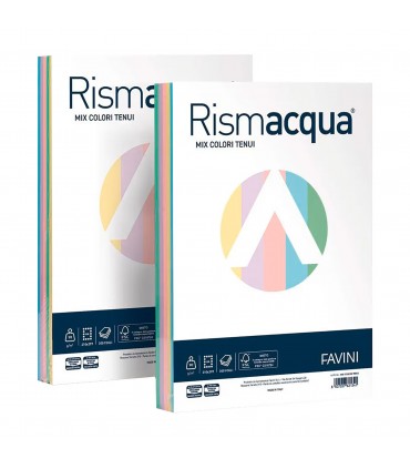 Rismacqua A4 colori tenui assortiti 200gr da 125 fogli