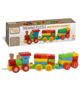 TRENINO PUZZLE IN LEGNO TRAINABILE DA COMPORRE TEOREMA GIOCHI