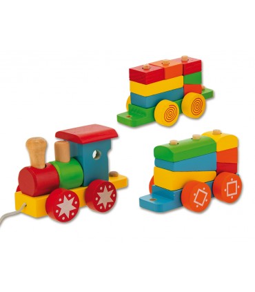 TRENINO PUZZLE IN LEGNO TRAINABILE DA COMPORRE TEOREMA GIOCHI