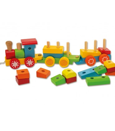 TRENINO PUZZLE IN LEGNO TRAINABILE DA COMPORRE TEOREMA GIOCHI