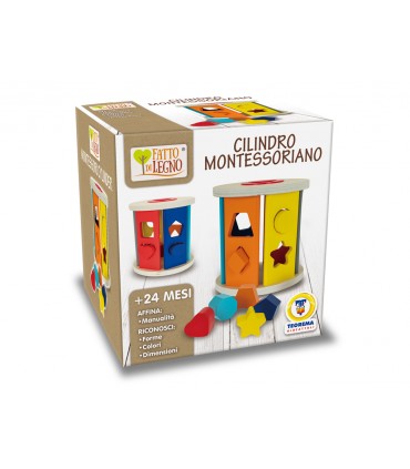 CILInDRO MONTESSORIANO IN LEGNO TEOREMA GIOCHI +24 MESI