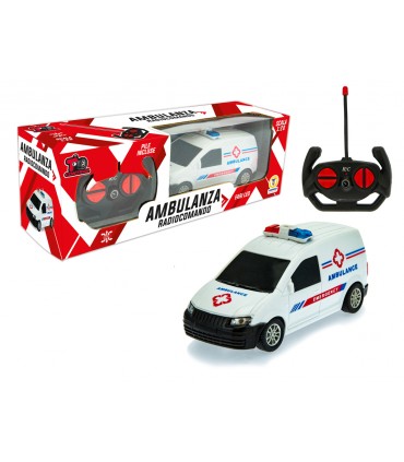 AMBULANZA CON RADIOCOMANDO SCALA 1:20 MHZ27 CON LUCI A LED TEOREMA GIOCHI