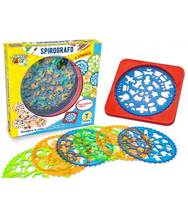 PLASTIART SPIROGRAFO CON 6 STANCIL E 4 FOGLI TEOREMA GIOCHI