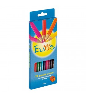 Pastelli Elios fila da 12 pz. con temperamatite incluso