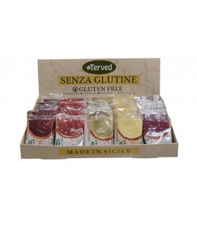 CROSTATINE ARTIGIANALI TERVED 50g SENZA GLUTINE con farina di grano di saraceno EXPO DA 24PZ. assortiti con 5 gusti