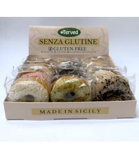 DONUTS ARTIGIANALI TERVED 45G SENZA GLUTINE tutti i gusti con farina di grano di saraceno EXPO DA 15PZ. assortiti con 5 gusti