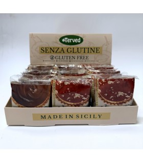 CROSTATINE ARTIGIANALI TERVED 50G SENZA GLUTINE 2 GUSTI ALBICOCCA E NOCCIOLA con farina di grano di saraceno EXPO DA 24PZ.