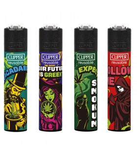 Accendino Clipper Large ENCHANTED SMOKE conf. 48 pz. assortito con 4 grafiche