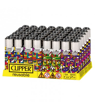 Accendino Clipper MICRO CUBISM conf. 48 pz. assortito con 4 grafiche