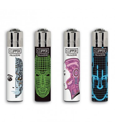 Accendino Clipper MICRO AI FACES conf. 48 pz. assortito con 4 grafiche