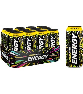 Bevanda Energy LEMONSODA  Mix di Vitamine e Caffeina Lattina da 500ml cartone da 12 pz.