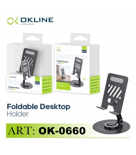 SUPPORTO DA TAVOLO PER TELEFONO O TABLET PIEGHEVOLE CON MULTI ANGOLO REGOLABILE IN METALLO OKLINE