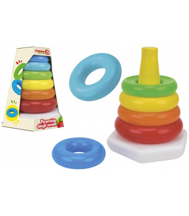 VITAMINA G PIRAMIDE DEGLI ANELLI INCLUSI SEI ANELLI COLORATI  10+M GLOBO GIOCHI