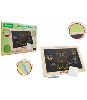 SIRWOOD LAVAGNA IN LEGNO APPENDIBILE CON GESSI E CANCELLINO 3+ GLOBO GIOCHI