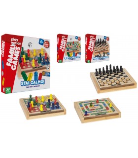 FAMILY GAMES STAI CALMO TRE GIOCHI ASSORTITI IN LEGNO 3+ GLOBO GIOCHI