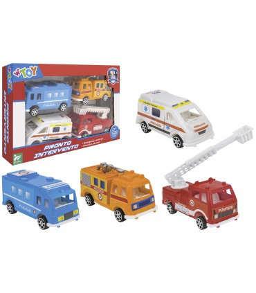 PRONTO INTERVENTO MEZZI DA SOCCORSO FUNZIONAMENTO A RETROCARICA +3 GLOBO GIOCHI