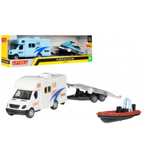 SPIDKO METAL GEAR CAMPER A RETROCARICA CON ACCESSORI +3 GLOBO GIOCHI