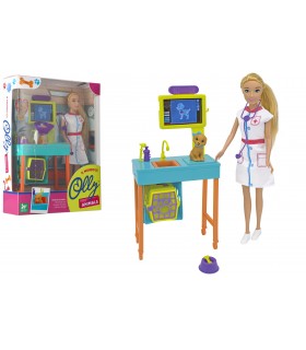 IL MONDO DI OLLY VETERINARIA CON CANE E ACCESSORI BAMBOLA SNODATA 3+ GLOBO GIOCHI