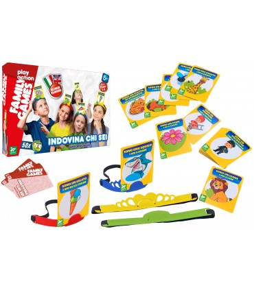 FAMILY GAMENS INDOVINA CHI SEI CON 50 CARTE E CARTA BILINGUA 5+ GLOBO GIOCHI