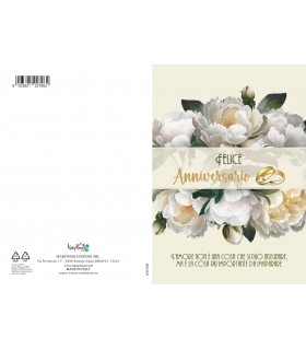 Biglietto Marpimar ANNIVERSARIO MATRIMONIO CON GLITTER IN DUE SOGGETTI conf. 12 pz.