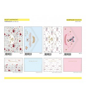Biglietto Marpimar ANNIVERSARIO MATRIMONIO PORTA SOLDI CON FOIL ORO conf. 12 pz.